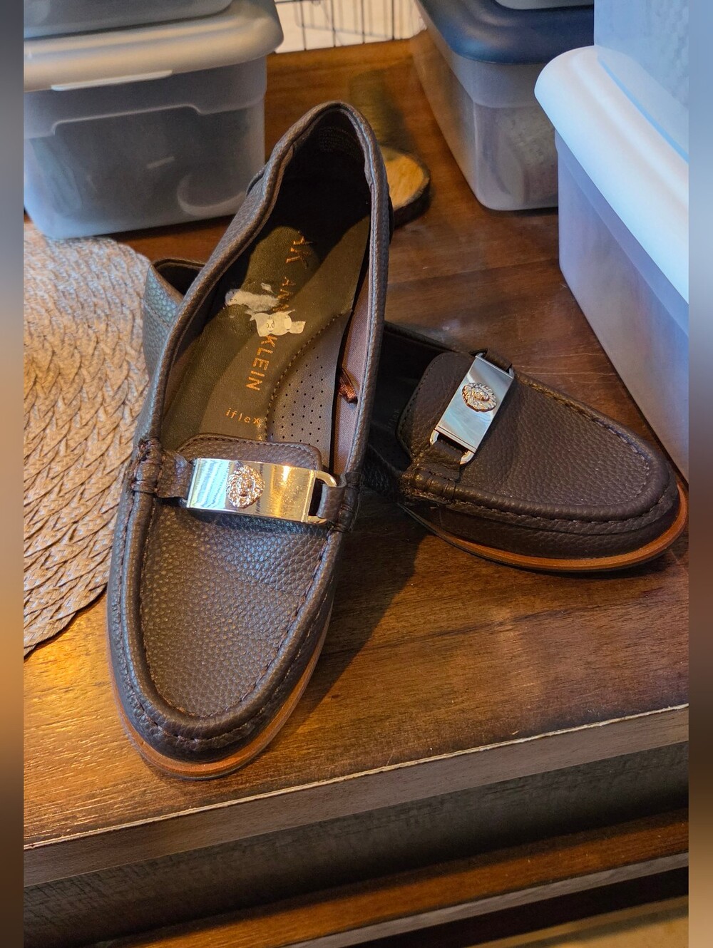 Anne Klein Dark Brown iflex Nasim Loafers Size 5.5